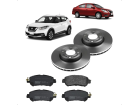 Kit Disco+Pastilha Freio Dianteira Kicks Versa 2017 até 2023