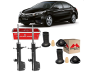 Par de Amortecedor Dianteiro KYB Toyota Corolla + Kit Coxim Batente Mobensani 2009 2010 2011 2012 2013 2014